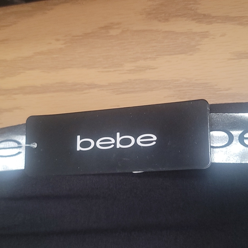 BEBE PLUS SIZE LOGO JOGGER: BLACK/SILVER: NWT: SZ 1X